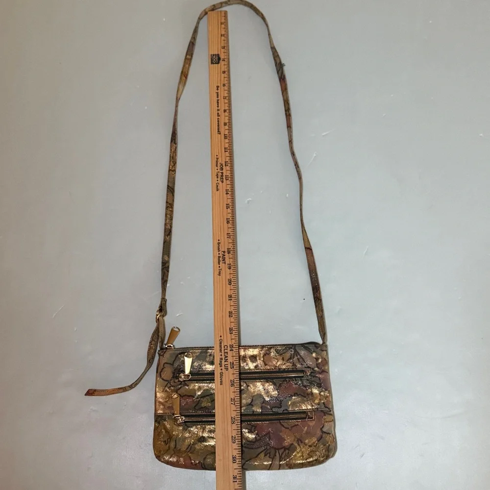 HOBO INTERNATIONAL Metallic Crossbody Purse Mara Bag Watercolor Floral - Picture 11 of 13